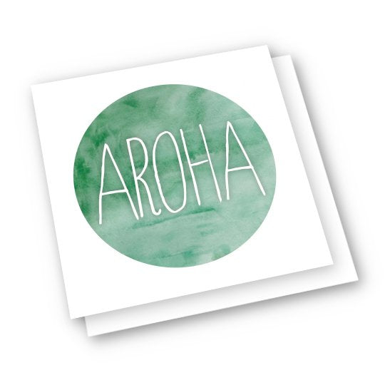 Card that says Aroha