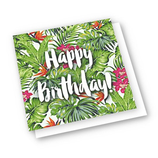 Card tropical happy birthday