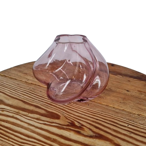 Small pink glass vase