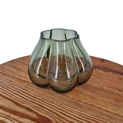 Small green glass vase