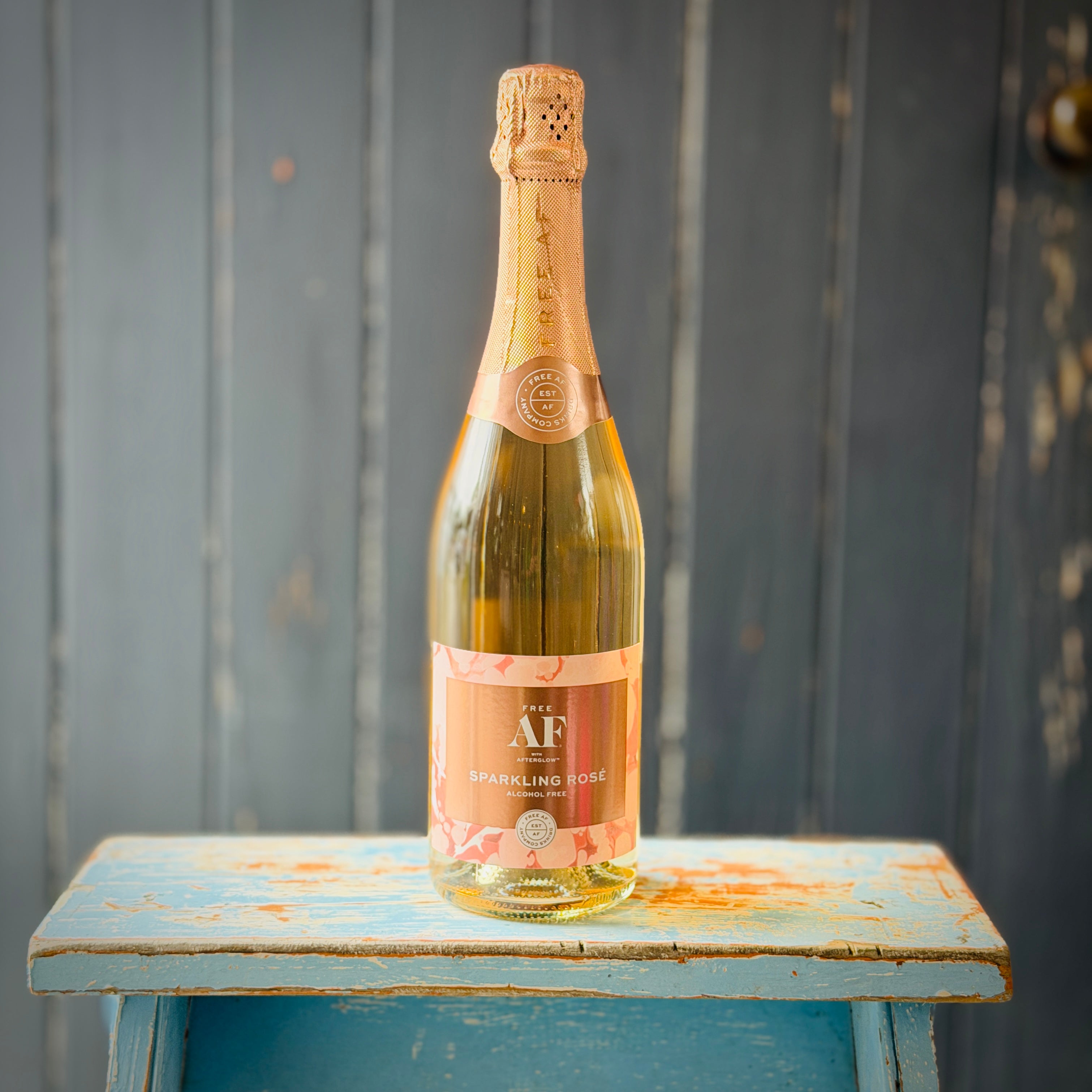 A bottle of alcohol free Rose drink