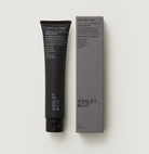 Two boxes of Ashley & Co  soothe tube and Fruney dark chocolate products on a wooden surface with tulips in the background.