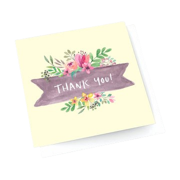 Thank you card with flowers on it