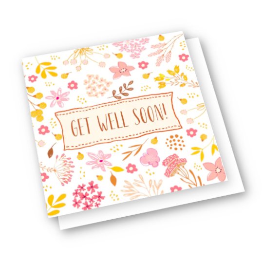 Card that says get well soon