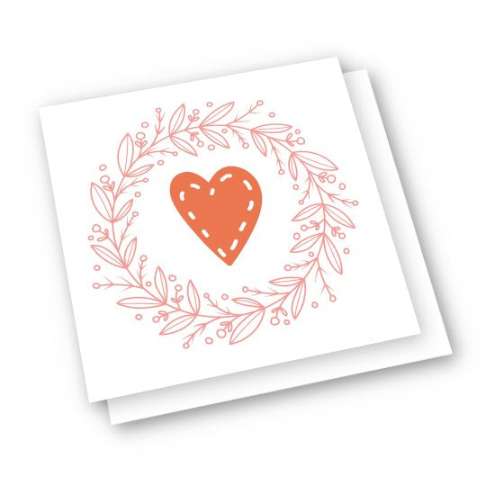 Card with hearth wreath