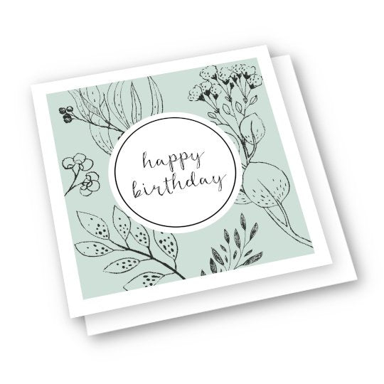 Mint green happy birthday card