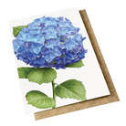 Card with vintage botanical hydrangeas in blue on it