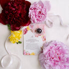 Blooming tea ball on a card with affirmation text