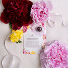Blooming tea ball on a card with affirmation text