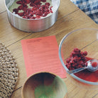 Caker cake mix box with eggs on a table