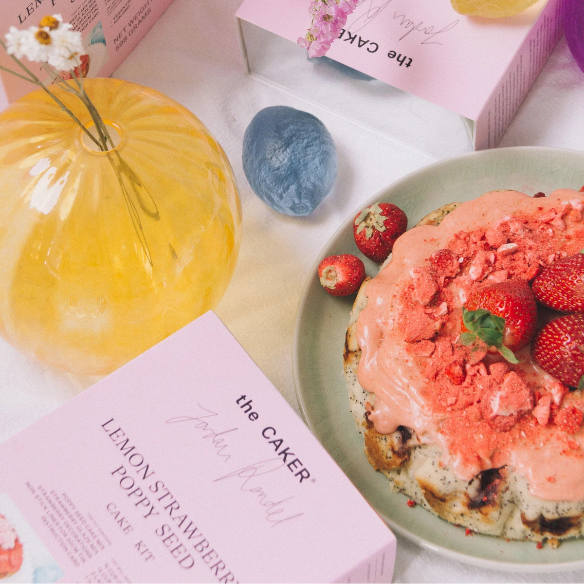 lemon strawberry poppyseed caker cake kits and cake
