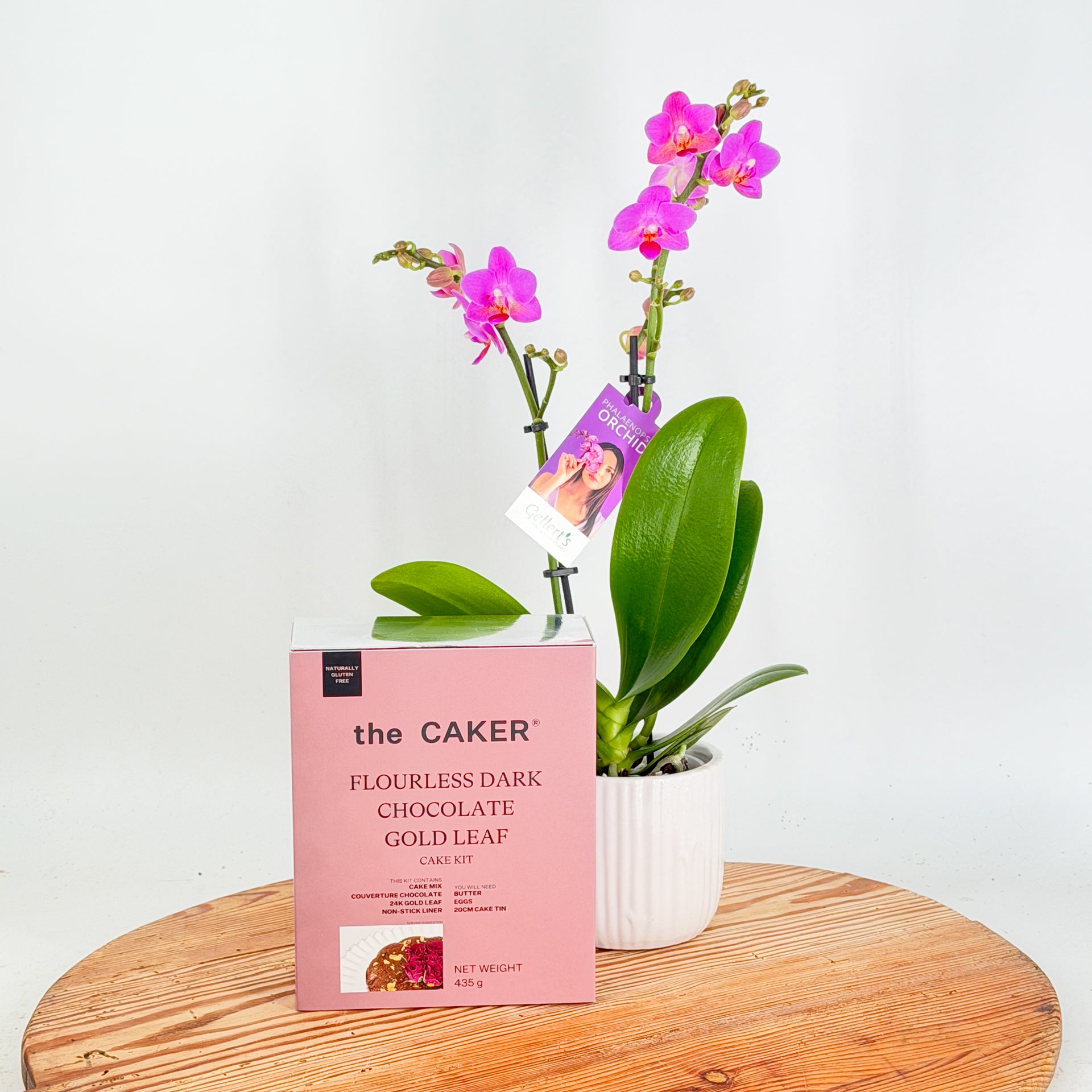 Mini orchid plant with Caker Cake kit 