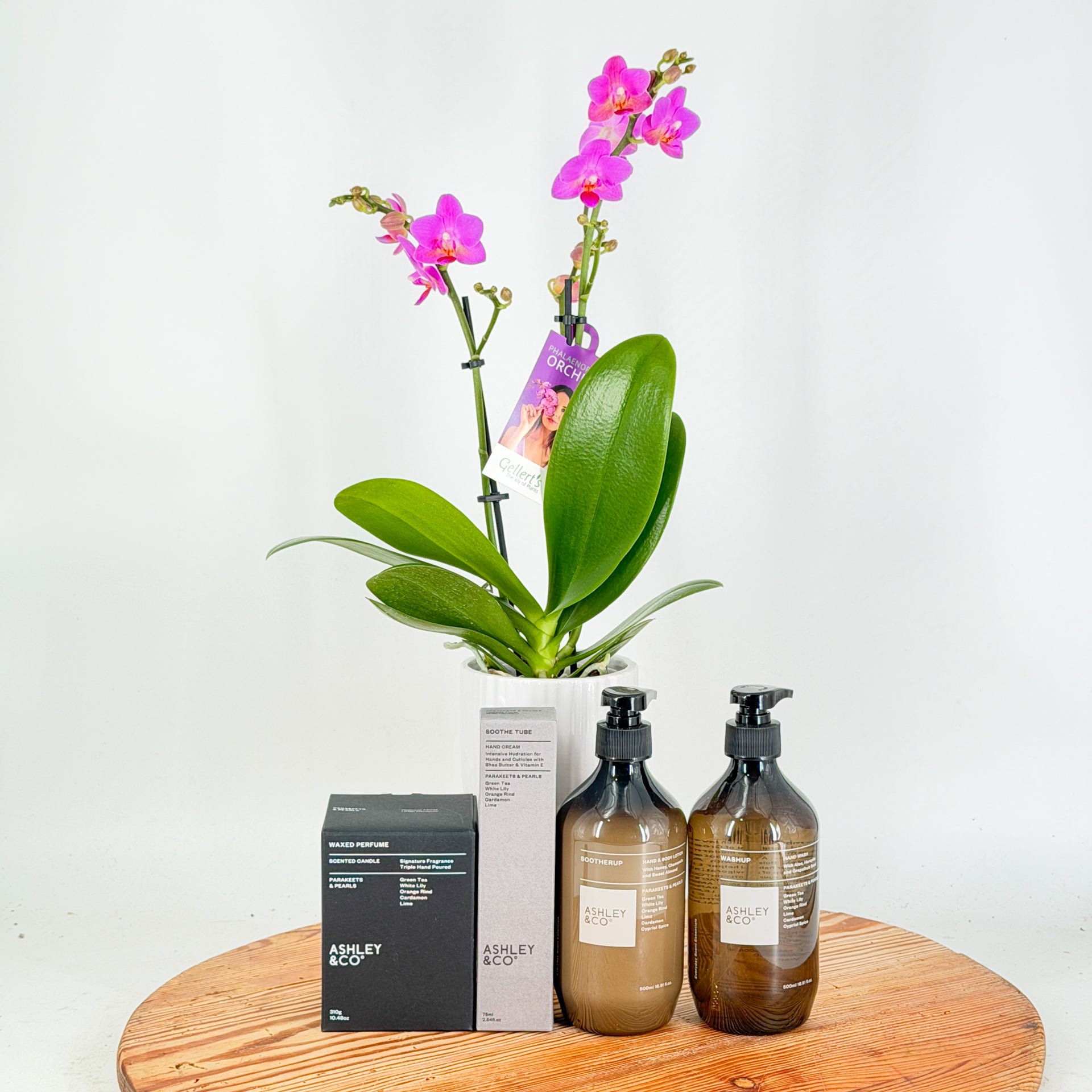 Orchids with Ashley & Co pamper products
