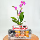 Mini orchid plant with Rum & Que BBQ seasonings