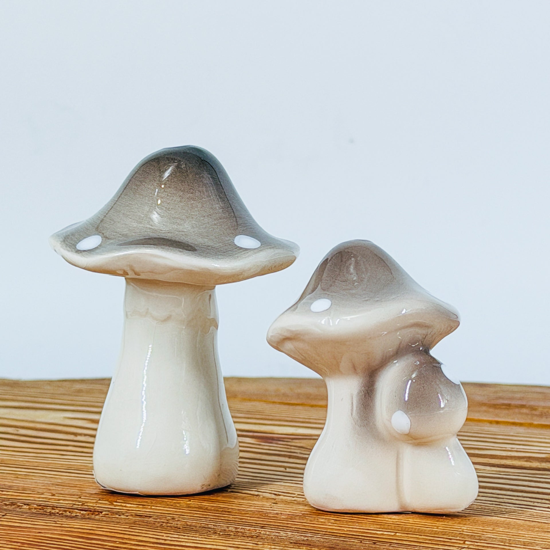 Set of ceramic toadstools