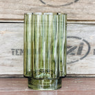 Green glass cylinder vase